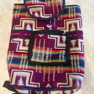Boho Southwest Woven Backpack | Festival Hippie Bag
